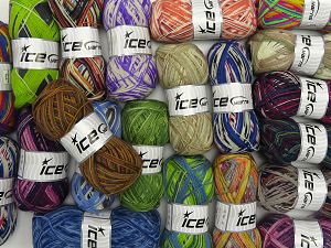 Sock Yarns In this list; you see most recent 50 mixed lots. <br> To see all <a href=&/mixed_lots/o/4#list&>CLICK HERE</a> (Old ones have much better deals)<hr> Fiber Content 75% Superwash Wool, 25% Polyamide, Brand Ice Yarns, fnt2-77290