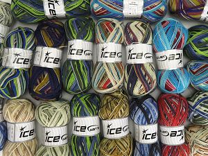 Sock Yarns In this list; you see most recent 50 mixed lots. <br> To see all <a href=&/mixed_lots/o/4#list&>CLICK HERE</a> (Old ones have much better deals)<hr> Fiber Content 75% Superwash Wool, 25% Polyamide, Brand Ice Yarns, fnt2-77302