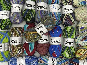 Sock Yarns In this list; you see most recent 50 mixed lots. <br> To see all <a href=&/mixed_lots/o/4#list&>CLICK HERE</a> (Old ones have much better deals)<hr> Fiber Content 75% Superwash Wool, 25% Polyamide, Brand Ice Yarns, fnt2-77308