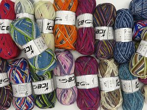 Sock Yarns In this list; you see most recent 50 mixed lots. <br> To see all <a href=&/mixed_lots/o/4#list&>CLICK HERE</a> (Old ones have much better deals)<hr> Fiber Content 75% Superwash Wool, 25% Polyamide, Brand Ice Yarns, fnt2-77310