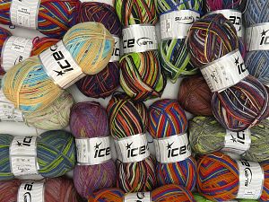 Sock Yarns In this list; you see most recent 50 mixed lots. <br> To see all <a href=&/mixed_lots/o/4#list&>CLICK HERE</a> (Old ones have much better deals)<hr> Fiber Content 75% Superwash Wool, 25% Polyamide, Brand Ice Yarns, fnt2-77317
