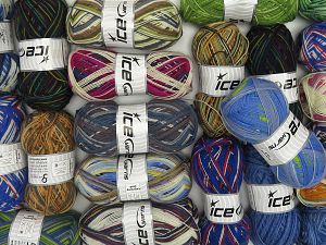 Sock Yarns In this list; you see most recent 50 mixed lots. <br> To see all <a href=&/mixed_lots/o/4#list&>CLICK HERE</a> (Old ones have much better deals)<hr> Fiber Content 75% Superwash Wool, 25% Polyamide, Brand Ice Yarns, fnt2-77329