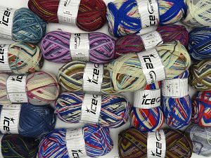 Sock Yarns In this list; you see most recent 50 mixed lots. <br> To see all <a href=&/mixed_lots/o/4#list&>CLICK HERE</a> (Old ones have much better deals)<hr> Fiber Content 75% Superwash Wool, 25% Polyamide, Brand Ice Yarns, fnt2-77333