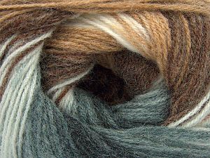 Composition 60% Acrylique, 20% Laine, 20% Angora, Brand Ice Yarns, Grey Shades, Ecru, Brown Shades, fnt2-77520