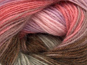 Composition 60% Acrylique, 20% Laine, 20% Angora, Pink Shades, Lilac, Light Grey, Brand Ice Yarns, Brown, fnt2-77525