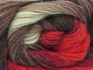Composition 60% Acrylique, 20% Angora, 20% Laine, Red, Brand Ice Yarns, Cream, Brown Shades, fnt2-77588 