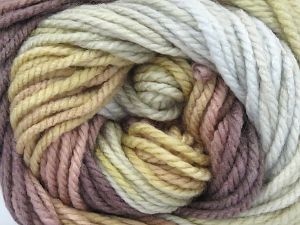 Magic Worsted Yarn - Beige, Brown, Mauve, Grey Self-Striping Acrylic,  Worsted Weight 202 Yards (185 Meters) 3.53 Ounces (100 Grams)