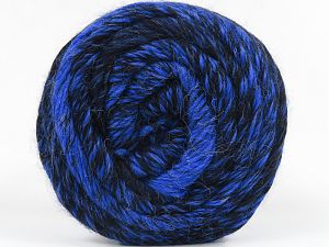 Fiber Content 50% Acrylic, 50% Wool, Brand Ice Yarns, Blue, Black, fnt2-77954 