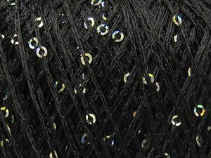 Contenido de fibra 97% PoliÃ©ster, 3% Paillette, Brand Ice Yarns, Black, fnt2-78415 