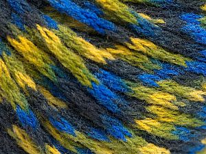 Composition 60% Acrylique, 40% Laine, Yellow, Navy, Brand Ice Yarns, Green, Blue, fnt2-78488