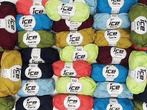 Almina Cotton Yarns In this list; you see most recent 50 mixed lots. <br> To see all <a href=&/mixed_lots/o/4#list&>CLICK HERE</a> (Old ones have much better deals)<hr> Composition 100% Coton mercerisé, Brand Ice Yarns, fnt2-78645