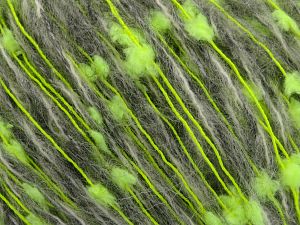 Composition 9% Nylon, 75% Acrylique, 5% Laine, 11% Polyester, White, Neon Green, Brand Ice Yarns, Grey, fnt2-78672
