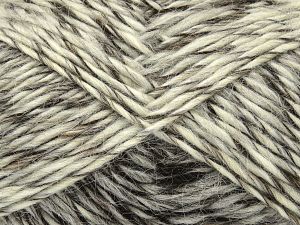 Vezelgehalte 70% Acryl, 15% Alpaca, 15% Wol, Brand Ice Yarns, Dark Brown, Cream, fnt2-78759 