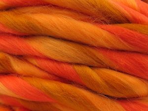 Composition 80% Acrylique, 20% Laine, Salmon Shades, Brand Ice Yarns, Gold, Yarn Thickness 6 SuperBulky Bulky, Roving, fnt2-78845 