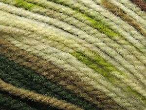 Fiber Content 65% Acrylic, 35% Wool, Brand Ice Yarns, Green Shades, Cream, Camel, Brown, fnt2-79884 