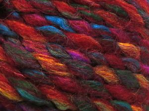 Composition 65% Acrylique, 35% Laine, Turquoise, Red, Brand Ice Yarns, Green, Gold, Fuchsia, fnt2-79942