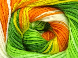 Vezelgehalte 100% antipilling acryl, Yellow, White, Orange, Brand Ice Yarns, Green Shades, fnt2-79963 