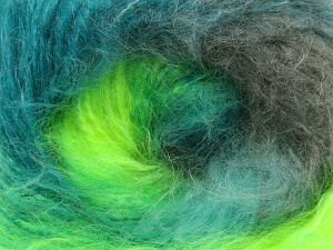 Fiber Content 65% Acrylic, 5% Polyamide, 15% Mohair, 15% Polyester, Brand Ice Yarns, Green Shades, fnt2-80037 