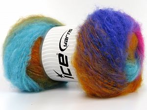 Lot of 4 x 100gr Skeins Ice Yarns Mohair Pastel (10% Mohair 15% Wool) Yarn Gold Shades Green Shades