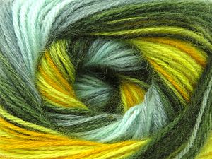 Composition 75% Acrylique, 25% Angora, Brand Ice Yarns, Green Shades, Gold, Yarn Thickness 2 Fine Sport, Baby, fnt2-80048 