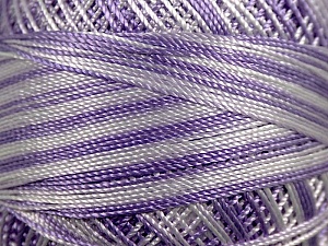 Fiber Content 100% Micro Fiber, Brand YarnArt, White, Lilac, Yarn Thickness 0 Lace Fingering Crochet Thread, fnt2-17333