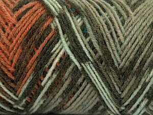 Fiber Content 50% Wool, 50% Acrylic, Brand Ice Yarns, Green Shades, Copper, Yarn Thickness 3 Light DK, Light, Worsted, fnt2-39916