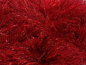 Fiber Content 75% Polyester, 25% Metallic Lurex, Brand Ice Yarns, Dark Red, Yarn Thickness 5 Bulky Chunky, Craft, Rug, fnt2-42265