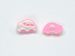 5 Car Figure Buttons Baby Pink, White