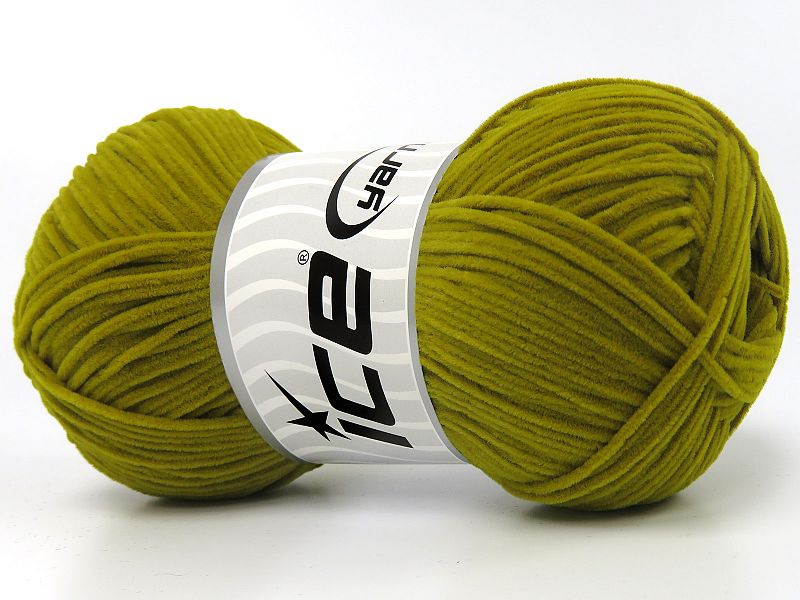 Nubuck Chenille Olive Green at Ice Yarns Online Yarn Store
