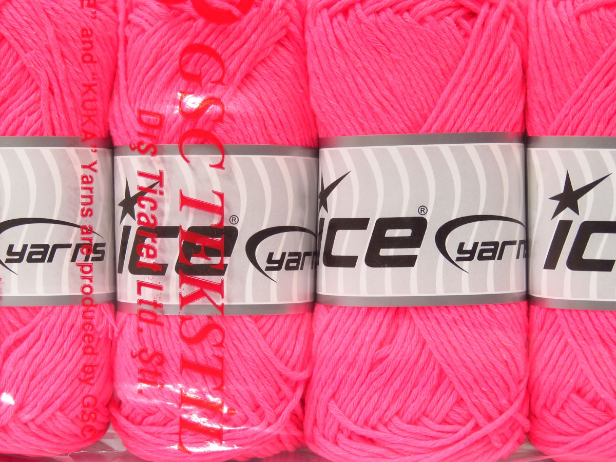 Natural Cotton Worsted Neon Pink Spring Summer Yarns Ice Yarns Online Yarn Store